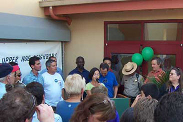 Alexandra addresses the crowd